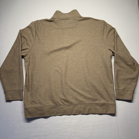 Vineyard Vines Mens 2XL 1/4 Zip Pullover Tan Khaki Pima Cotton Sweater - Picture 3 of 5
